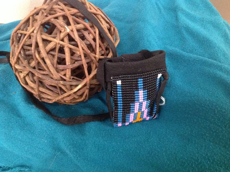 Beaded Medicine Pouch in Tribal Pattern Etsy