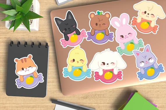 ATZ Ateez Aniteez 'lemon Drop' Candy Sticker | Laminated Die Cut