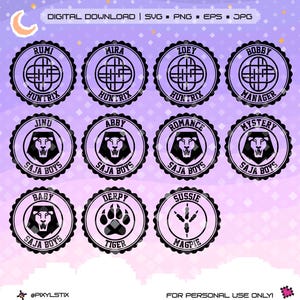 KPDH | KPop Demon Hunters Stamp Vector Files | svg, png, jpg, eps | Cut Files for Cricut and Silhouette
