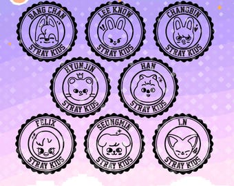 SKZ Stray Kids Skzoo Stamp Vector Files | svg, png, jpg, eps | Digital Cut Files for Cricut, Silhouette, Siser, Brother, Starcraft Solo