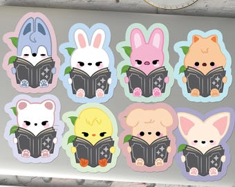 Pegatina de libro del personaje Skzoo de Stray Kids de SKZ / Vinilo troquelado laminado / Regalo literario / Pegatina de fan art de Kpop