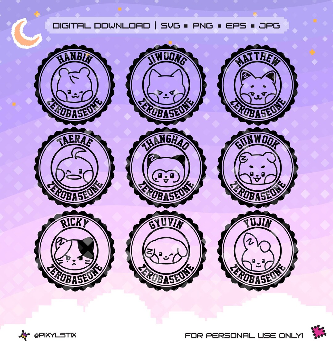 ZB1 Zerobaseone Zeroni Stamp Vector Files | Svg, Png, Jpg, Eps