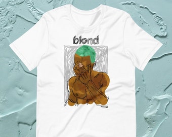 Frank Ocean BLONDE ART Short Sleeve Shirt | blond album | music gift | vintage style tee | Blonded | Trends Original Design