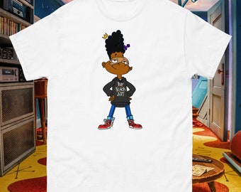Gerald/ Hey Arnold T-Shirt-- 90's Cartoons, Unisex Sizing, Nickelodeon, Black Cartoons