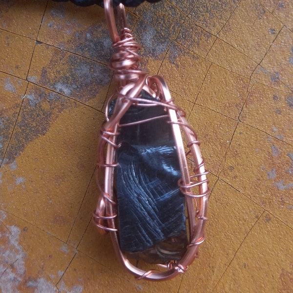 Elite Noble Shungite Pendant with Pure Non- Tarnish Copper Wire