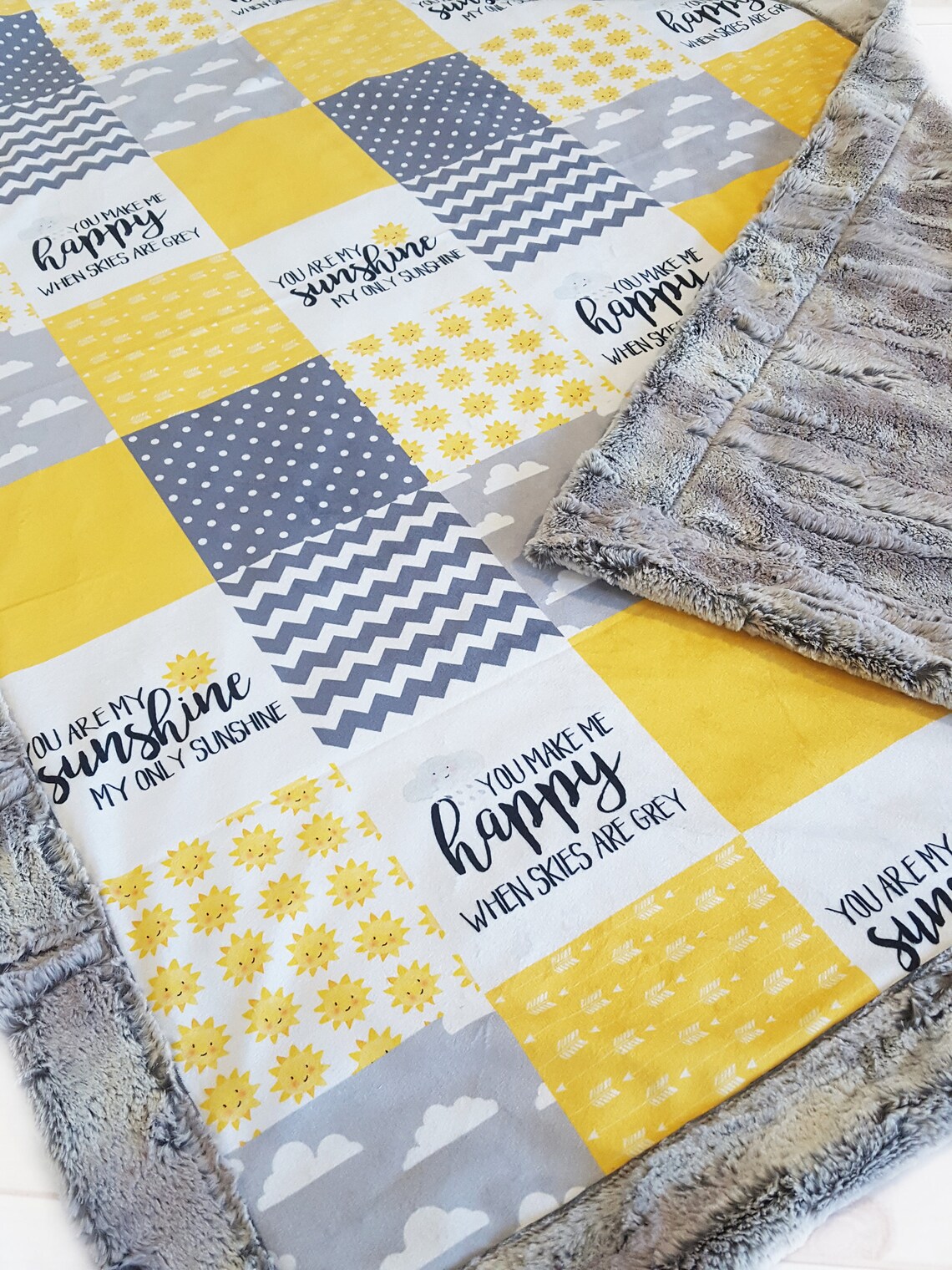You Are My Sunshine Blanket Minky Blanket Gender Neutral Etsy