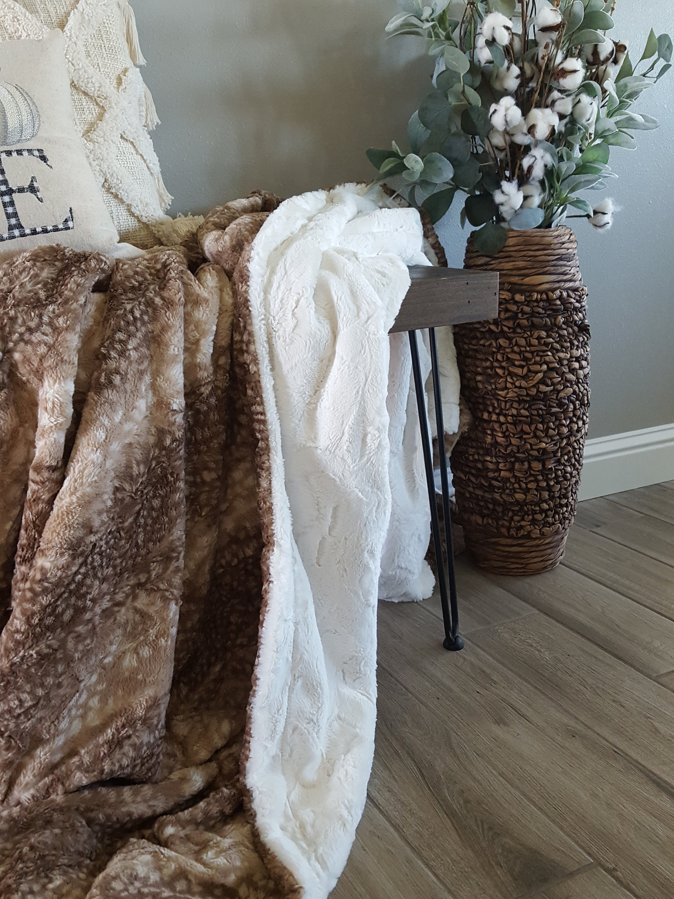 Adult Minky Blanket Fawn Minky Blanket Fawn Fur Cappuccino Etsy