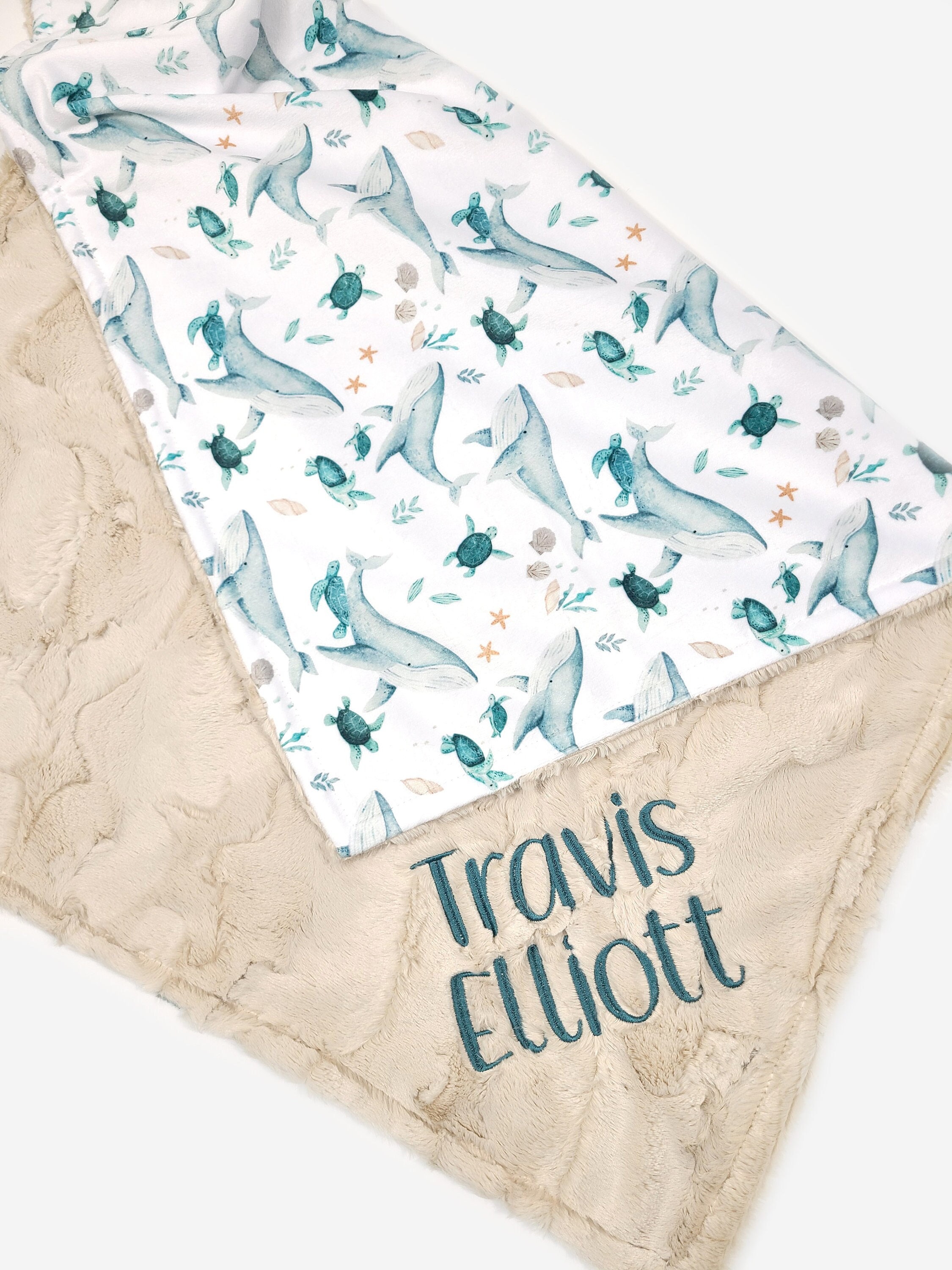 Under the Sea Baby Blanket - Personalized Baby Blanket - Embroidered ...