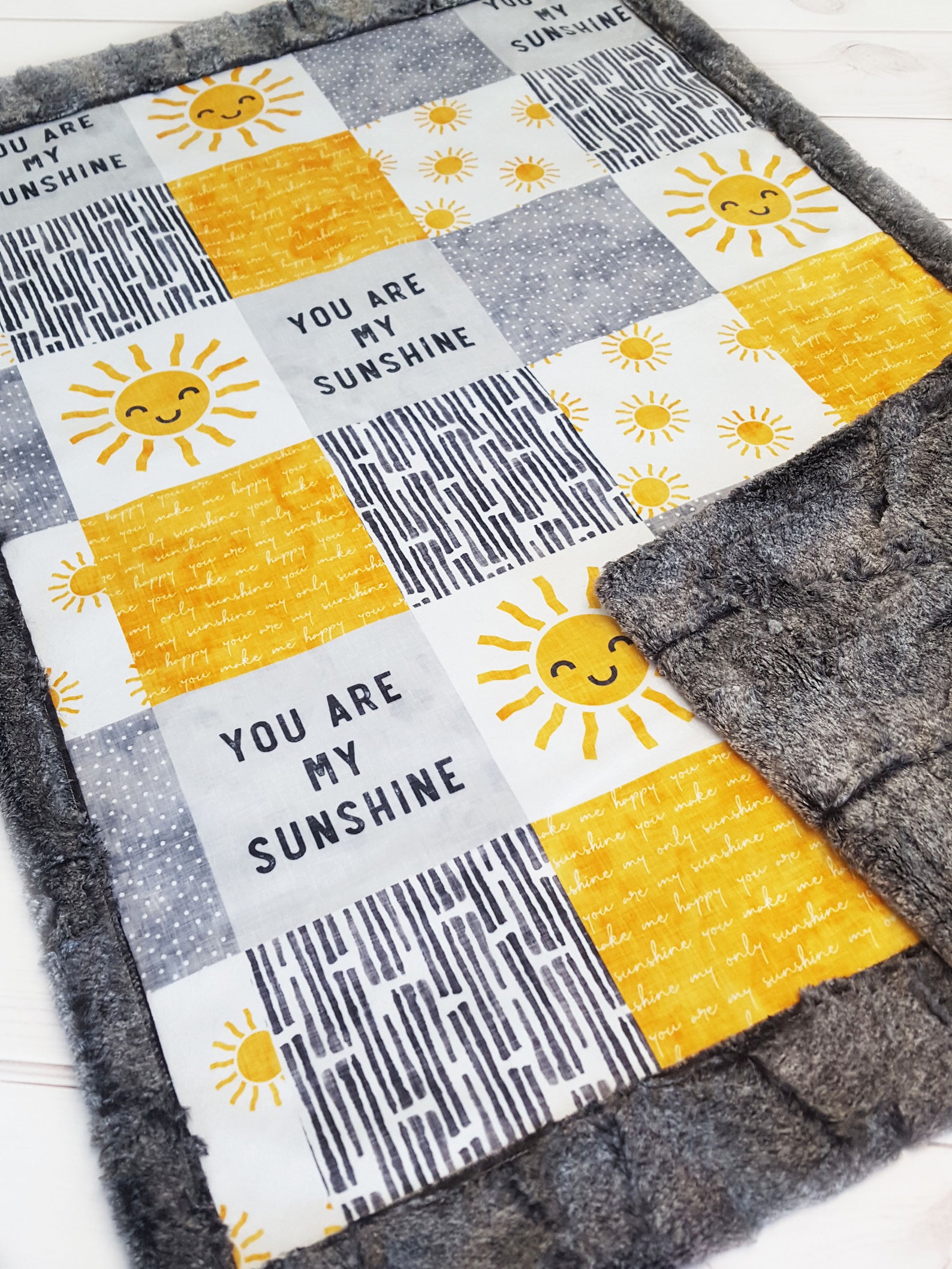 You Are My Sunshine Baby Quilt Minky Baby Blanket Gender Etsy