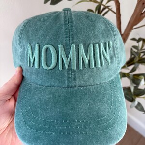 Mommin Embroidered Baseball Cap with 3D Puff Embroidery - Embroidered Mom Hat Forrest