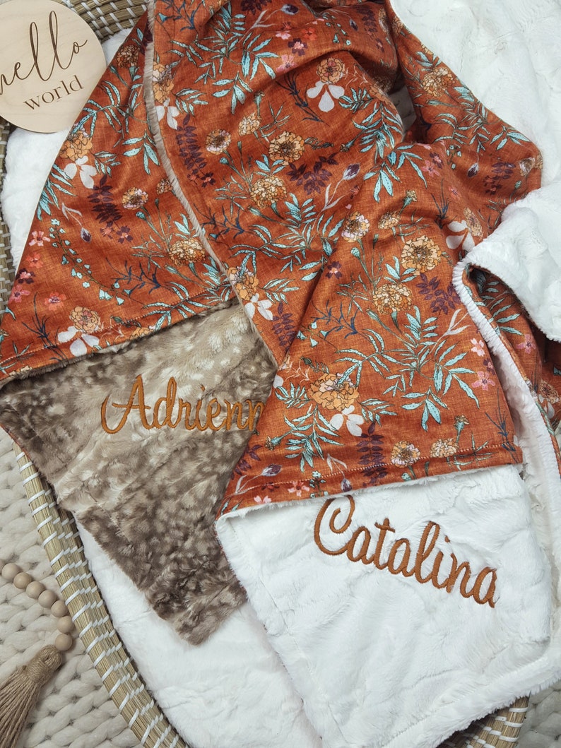 Personalized Baby Blanket With Name - Custom Flannel Fleece Receiving Blanket Newborn Gift 30"x40" For Girls & Boys - View #3