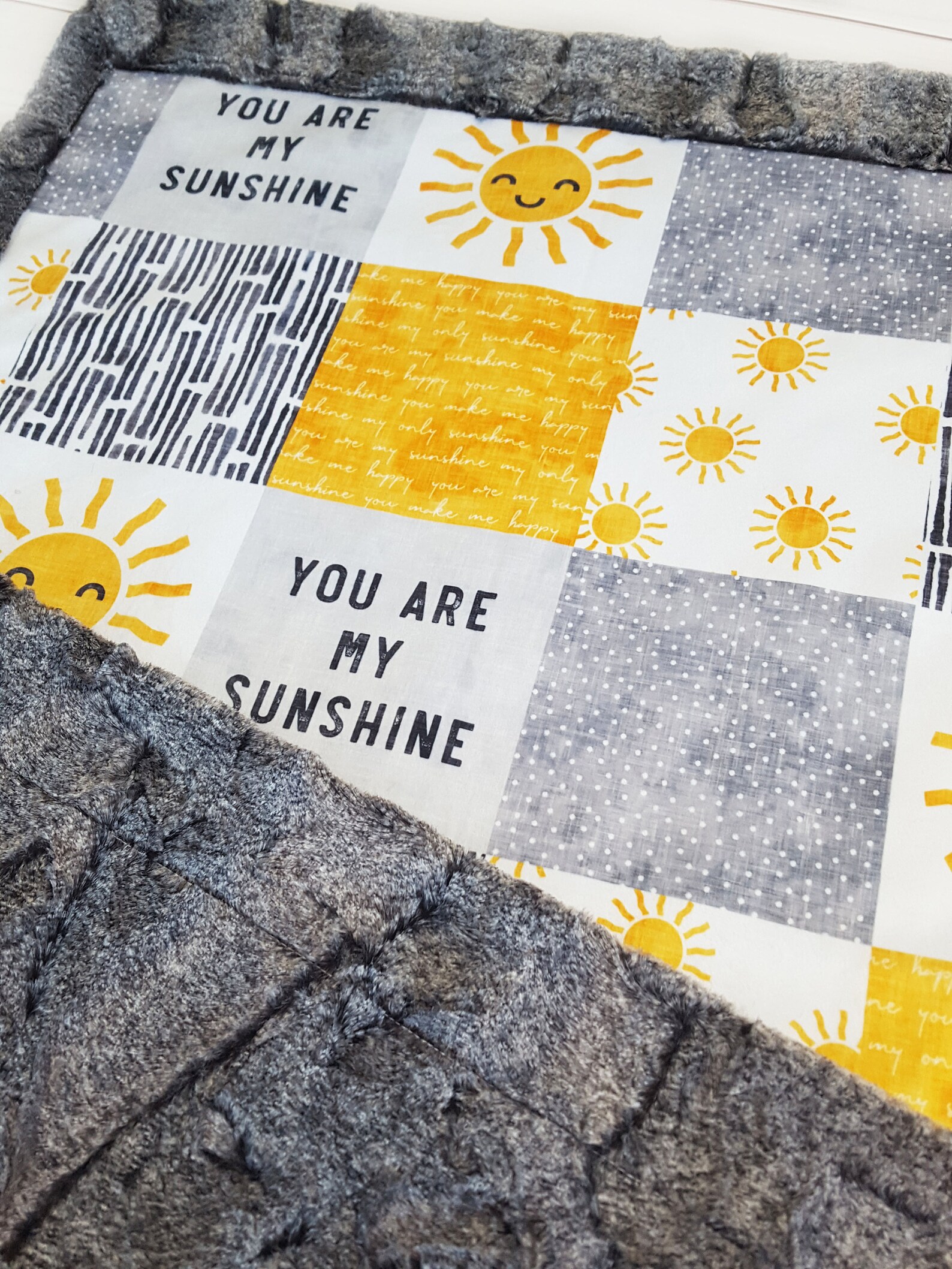 You Are My Sunshine Baby Quilt Minky Baby Blanket Gender Etsy