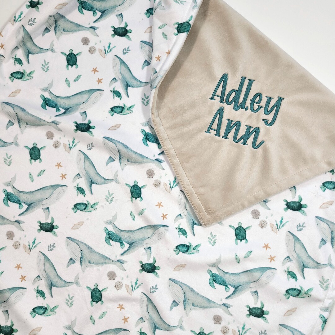 Under the Sea Baby Blanket Personalized Baby Blanket Embroidered ...
