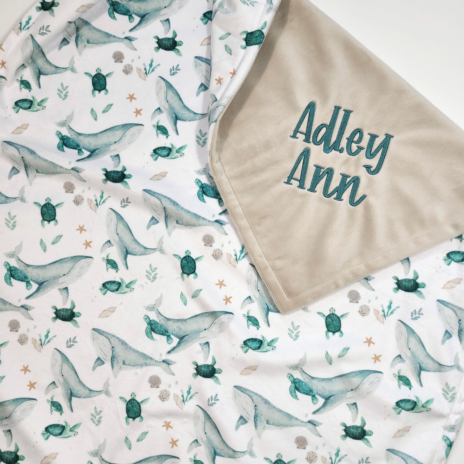 Under the Sea Baby Blanket - Personalized Baby Blanket - Embroidered ...