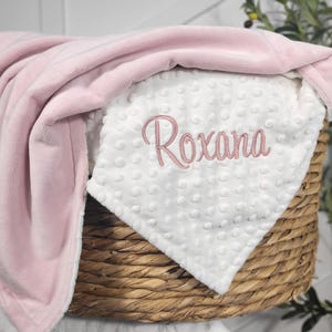Custom Baby Blanket - Personalized Minky Baby Blanket - Embroidered Baby Blanket - Newborn Baby Shower Gift - Smooth or Dot Backing