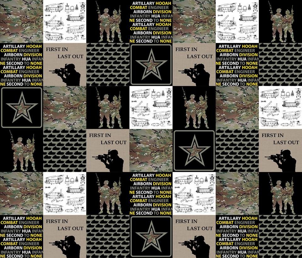 Army Minky Blanket Military Blanket Faux Quilt Etsy