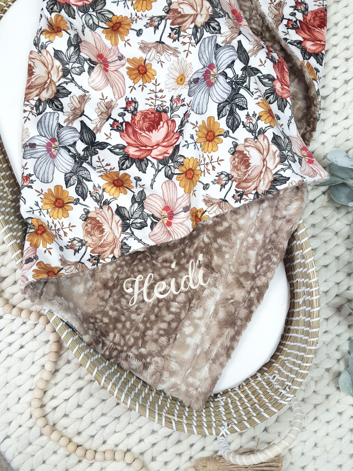 Girl Baby Blanket Personalized Retro Baby Blanket Vintage Etsy