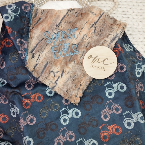 Personalized Baby Blanket Boy With Farm Animals Farm Nursery Etsy