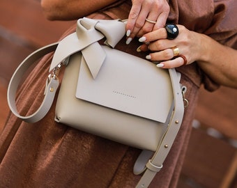 Handmade Baby Leather Bag Beige