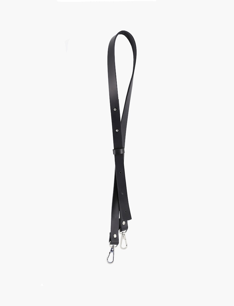 Black Handmade Leather Bag with Tassel Minimalist Beautiful image 5