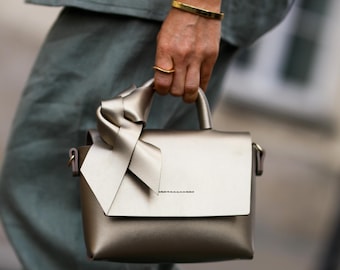 Handmade Baby Leather Bag Champagne Gold