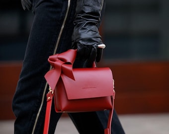 Handmade Little Baby Leather Bag Burgundy
