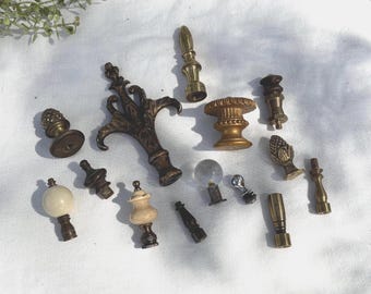 Veel van 14 vintage lampeindstukken