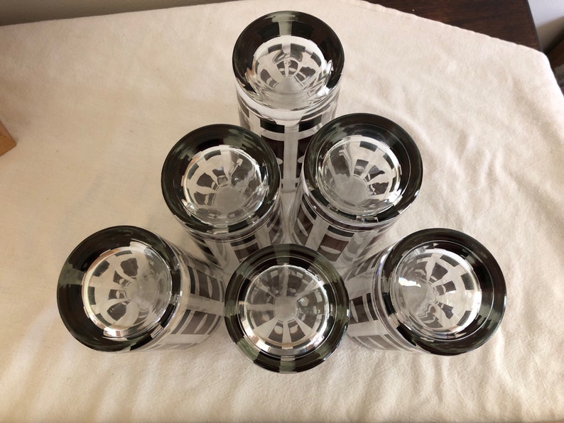 MCM Drinking Glasses Set of 6 Retro Drinking Glasses With Etsy