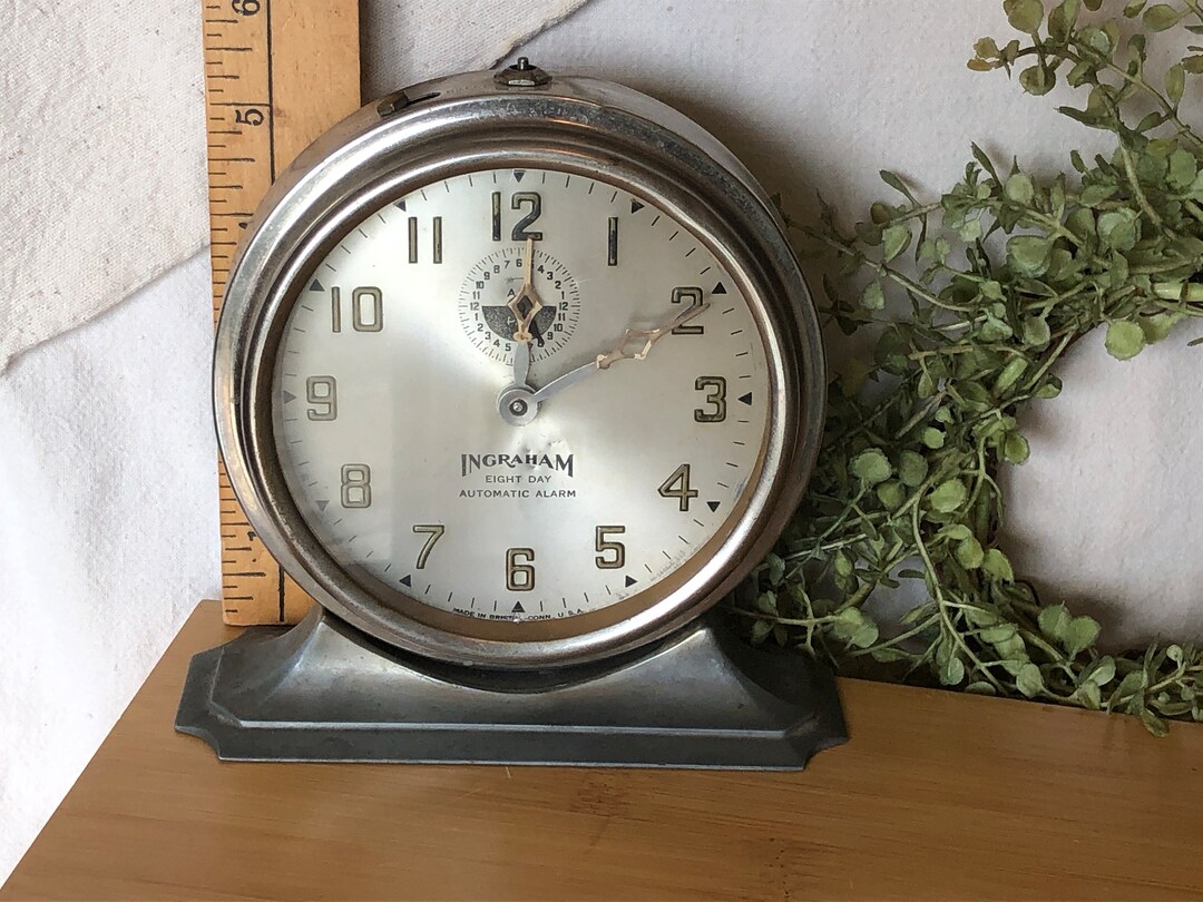 Ingraham Eight Day Tabletop Clock Retro Ingraham Clock Works Etsy