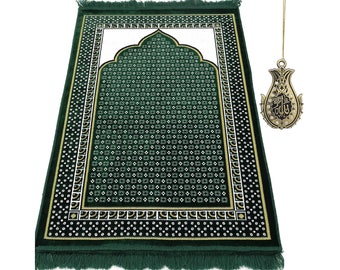 Prayer Rug Muslim Mat Islamic Soft and Luxury Turkish Style ON Prayer Rug Sajadah for Kids Men Women with Islam Prayer Beads for Eid Travel Ramadan Turquoise Prayer Rug Muslim Mat Islamic Soft and Luxury Turkish Style ON Prayer Rug Sajadah for Kids Men Women with Islam Prayer Beads for Eid Travel Ramadan Turquoise