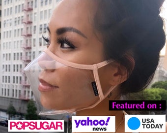 Black LZKUVFH 4Pcs Reusable Face Shield with Clear Window Visible Expression for The Deaf and Hard of Hearing