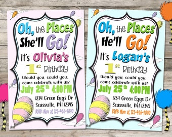 Oh The Places Invite Etsy