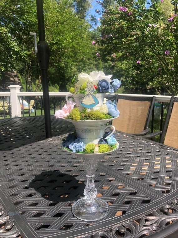 Alice In Wonderland Tea Party Centerpiece Decoration Stacked Etsy