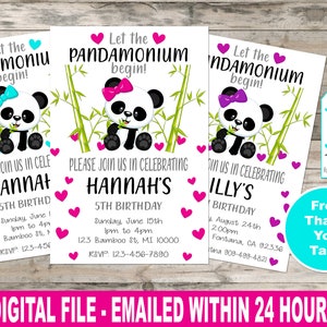 Mädchen PANDA Geburtstagsfeier Einladung Süß! DIGITALE