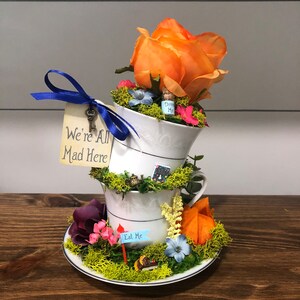 Alice in Wonderland, Mad Hatter, Tea Party Centerpiece, Teacup, Bridal shower, Decoration, baby shower, Mother’s Day Gift