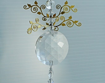 Fantasy insect, crystal hanging and very special gift. Whimsical theme, elegant  window decoration and a beautiful gift for most occasions.