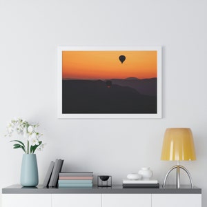 Framed Photography Print, Hot air Balloons Poster Print, Wall Art, Modern Boho Print, Wall Decor, Decor, Yin Yang, Contrast, Vivid