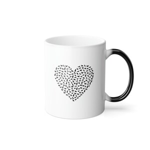 Color-Changing Mug, Cat Lover, mother mug, cat mom, cat mug, gift, cat lover gift, animal lover, coffee mug, Cat Mom, Heart, Cats, Cat Dad
