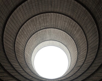 Photography of an abandoned cooling tower, in a power station in Belgium