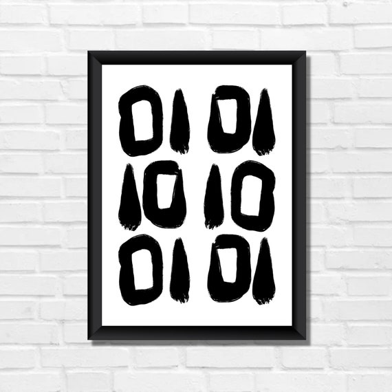 Abstract Black and White Printable Wall Art Minimal Modern - Etsy