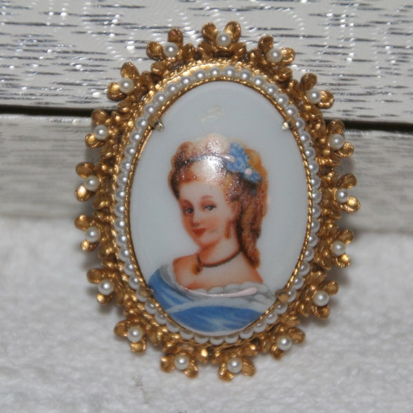 Limoges Porcelain Brooch - Etsy