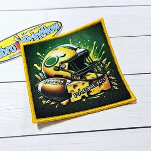 Green Bay Packers Helmet Cheese Ball Patch Yellow and Green Patch-Football Patch-Custom Patch