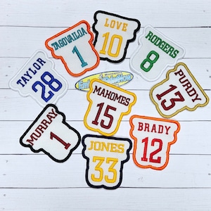 Custom NFL Embroidered Player Name and Number Iron On Or Sew-On Patch