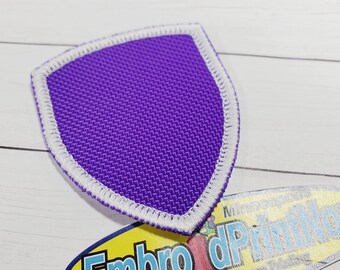 3" Shield Faux Merrow Patch Border: Embroidery Files (DST EXP PES)