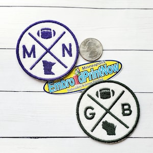 Green Bay MN Vikings Vintage Felt Style Round Patch size 2.50 X 2.50 Embroidered Patch  Patch-Football Custom Patch Game Patch Iron On