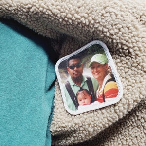 Inside Coat Patch, Tie Patch Custom Photo Patch, Father of the Bride, Groom Gift, Custom Quilt Label, Wedding Gift, Wedding Dress Label