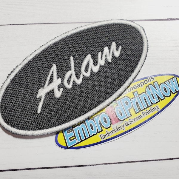 Custom Patch Custom Name Patch Tag 3.50 X 1.50 Oval Patch Custom Embroidered Patch Personalized