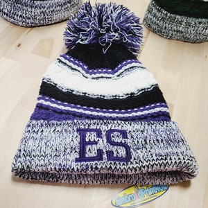 Sport-Teck Personalized Pom Pom Beanie, Custom Text Beanie with Name, Customized Cap, Gift for Her, Great Gift