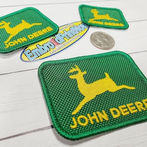 John Deere Vintage Merrow Border Patch  Tactical Patch Custom Patch Green and Yellow embroidered