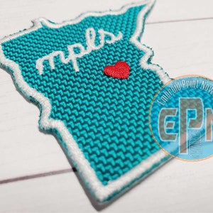 Minnesota State  2x2 Embroider Patch Iron On Mpls Patch